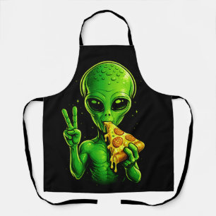 Tablier de chef de pizza drôle Alien Amateur de Pi