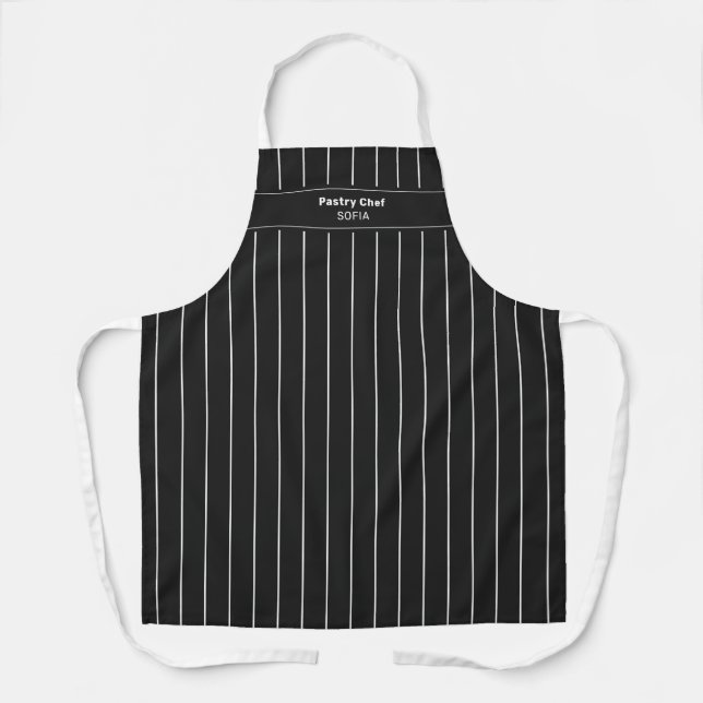 Tablier de chef noir et blanc (Recto)