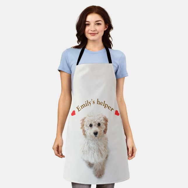 Tablier de chien personnalisé - Photo et texte per (Porté)