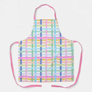 Tablier de cuisine à carreaux arc-en-ciel vif - Ma