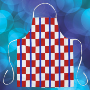 Tablier de cuisine à carreaux patriotique