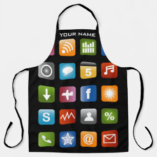 Tablier de cuisine amusant avec smartphone app icô