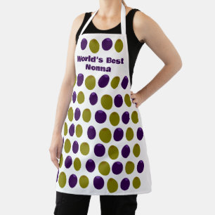 Tablier de cuisine aux olives vertes et noires pou