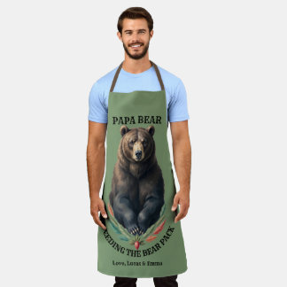 Tablier de cuisine BBQ Papa Ours personnalisé pour