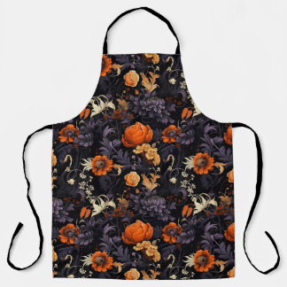 Tablier de cuisine botanique Halloween d'automne