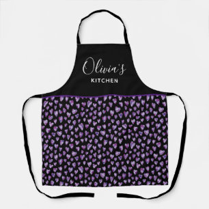 Tablier de cuisine coeur aquarelle violet personna