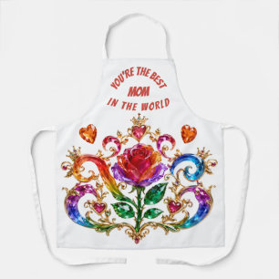 Tablier de cuisine Couronne de rose en cristal rég