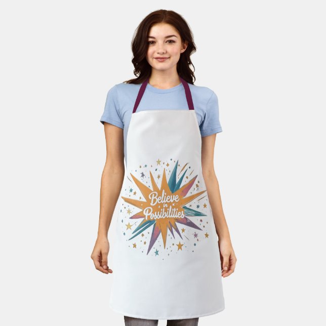 Tablier de cuisine croire en la possibilité (Porté)