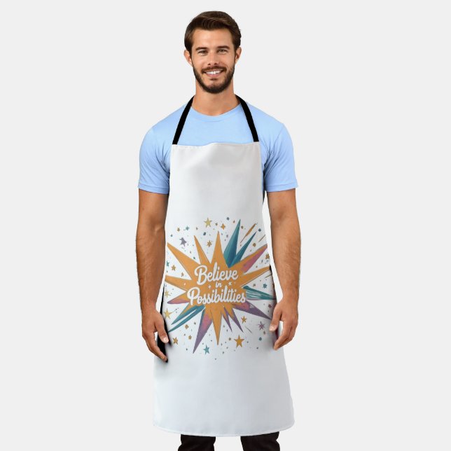 Tablier de cuisine croire en la possibilité (Porté)