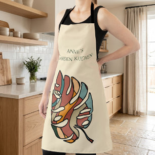 Tablier de cuisine de jardin Monstera personnalisé