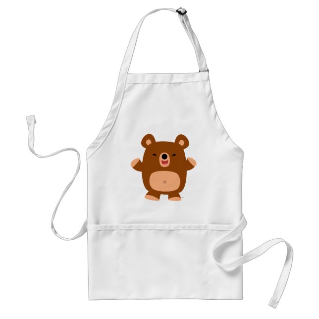Tablier de cuisine de l'ours caricaturale à rire m (Devant)