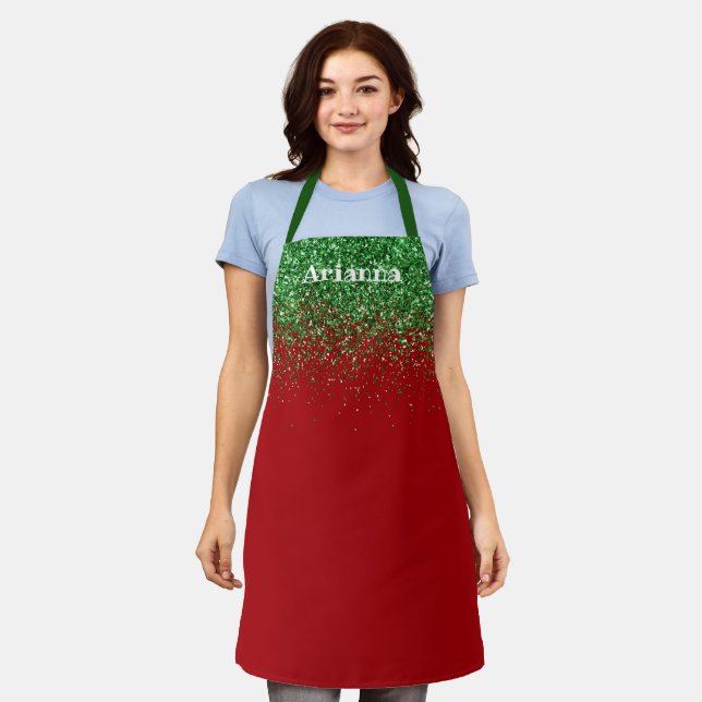 Tablier de cuisine de Noël personnalisé (Porté)
