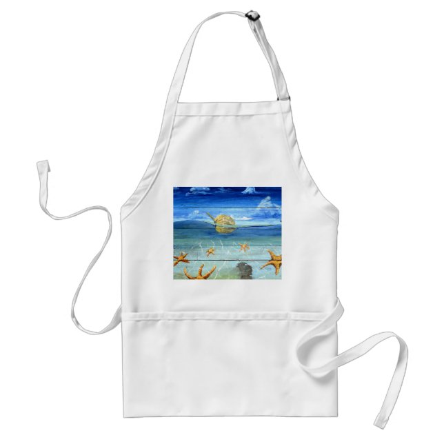 Tablier de cuisine de plage d'étoiles de mer (Devant)