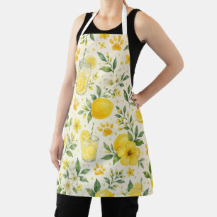 Tablier de cuisine d'été à empreinte de patte de c