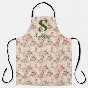 Tablier de cuisine floral Roses roses personnalisé