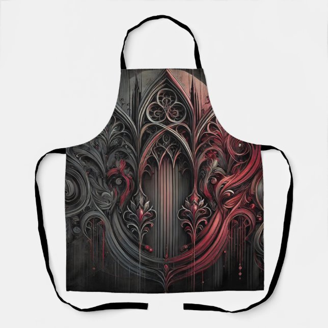 Tablier de cuisine gothique – Élégance sombre pour (Recto)