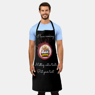 Tablier de cuisine Noir Poulet Grill Master