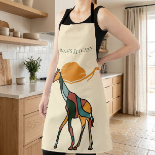 Tablier de cuisine personnalisé avec girafe