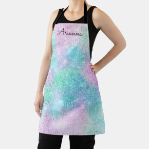 Tablier de cuisine personnalisé avec nom iridescen