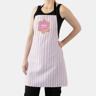 Tablier de cuisine personnalisé avec rayure rose p