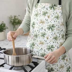 Tablier de cuisine Trèfle à l'aquarelle Cadeau i