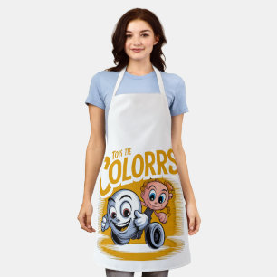 Tablier de cuisine vibrant Pop Art dessin animé