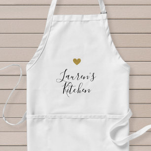 Tablier de cuisson personnalisé avec nom et cœur e