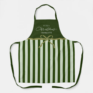 Tablier de cuisson vert mignon de Noël joyeux