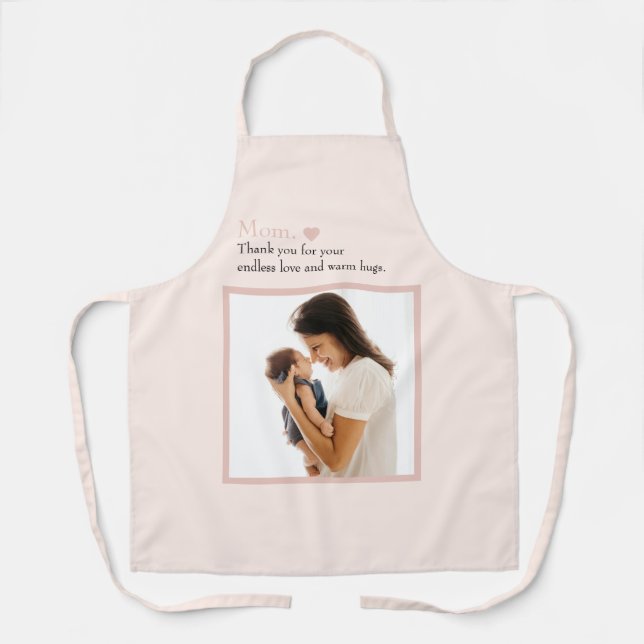 Tablier de fête des mères avec photo et coeur (Recto)