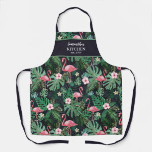 Tablier de Flamant rose rose tropicale personnalis