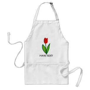 Tablier de fleur de tulipe rouge personnalisable p