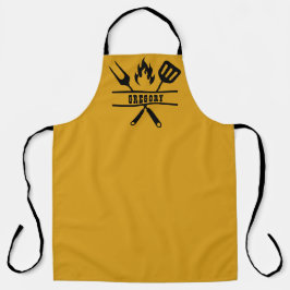 Tablier de grillade personnalisé en or