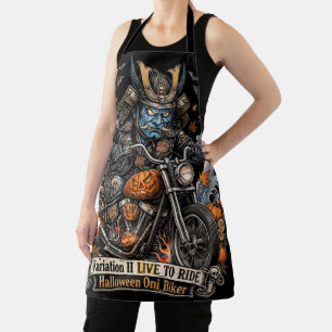Tablier de Halloween Blue Oni Biker - VIVE POUR RO