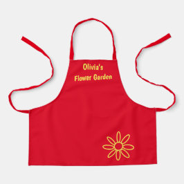 Tablier de jardinage de fille, rouge, mignonne, so