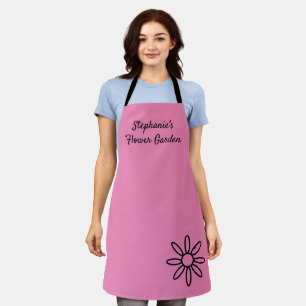Tablier de jardinage, joli, rose, simple, personna