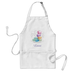 Tablier de macarons aquarelle personnalisé