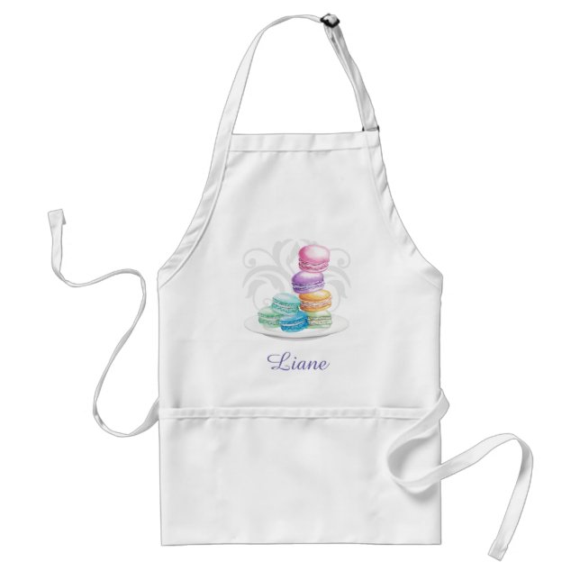 Tablier de macarons aquarelle personnalisé (Devant)