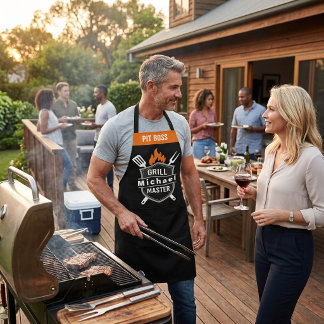 Tablier de maître de grill personnalisé avec monog