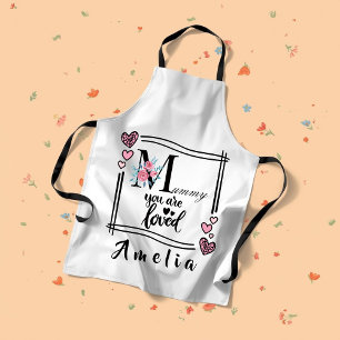 Tablier de maman floral personnalisé