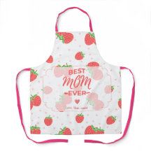 Tablier de maman personnalisé aux fraises