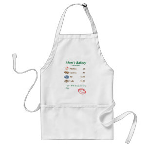 Tablier de menu de la boulangerie de la maman