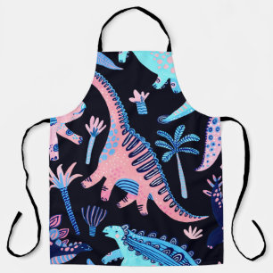Tablier De mignons dinosaures caricaturaux motif sans cout