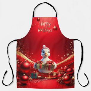 Tablier de Noël de vacances de canard mignon