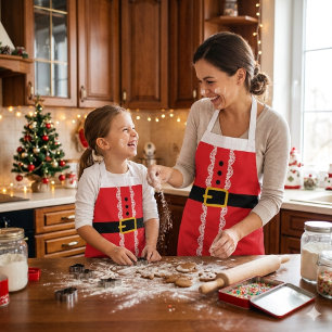 Tablier de Noël personnalisé avec le Père Noël