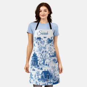 Tablier de Noël personnalisé Blue Chinoiserie