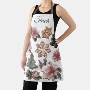Tablier de Noël personnalisé en pain d'épices flor