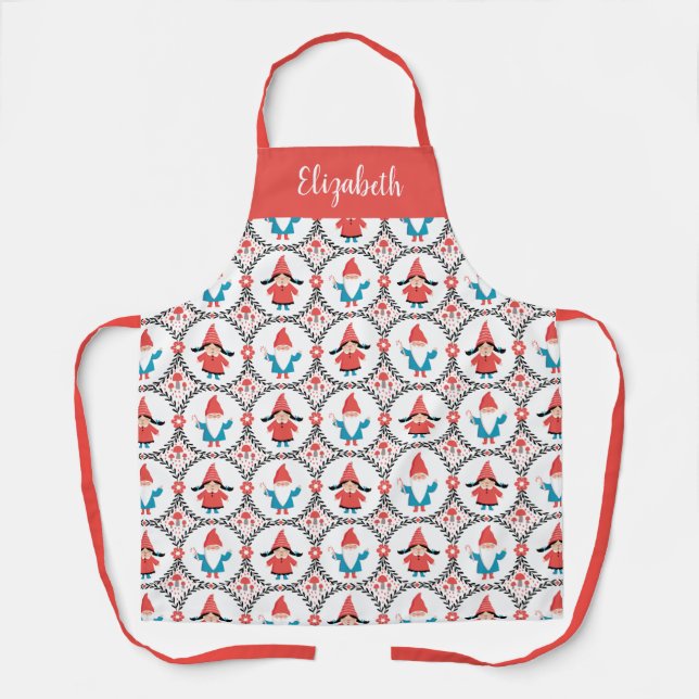 Tablier de Noël personnalisé Gnome (Recto)