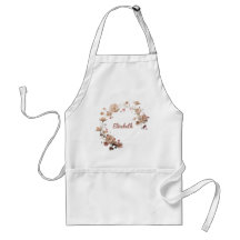 Tablier de nom floral personnalisé