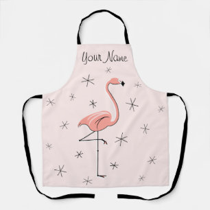 Tablier de nom rose Flamant rose