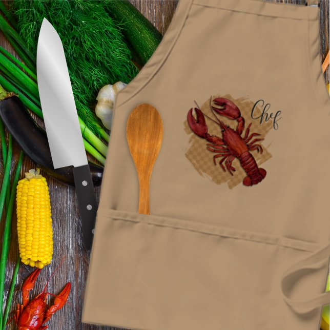 Tablier de poche à motif damier pour chef homard (Créateur téléchargé)